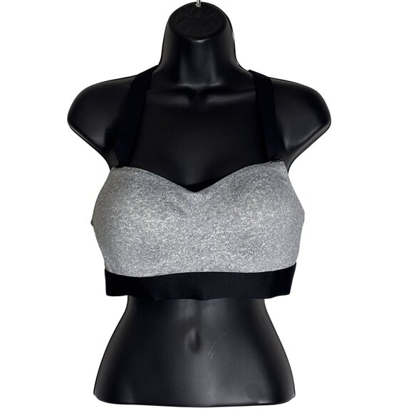 Victorias Secret Pink Active Ultimate Push-Up Sports Bra Gray/Black L - Picture 1 of 7